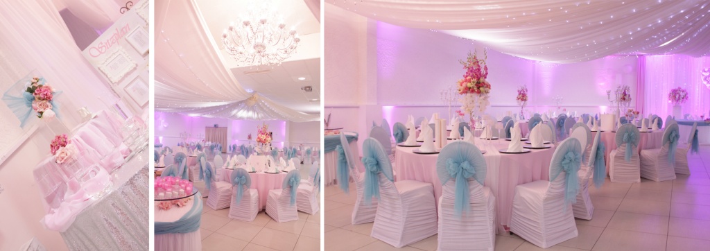 Dekoration Eisblau Rosa